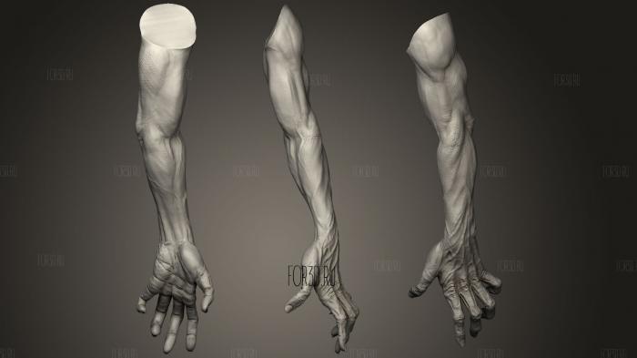 Zombie hand stl model for CNC